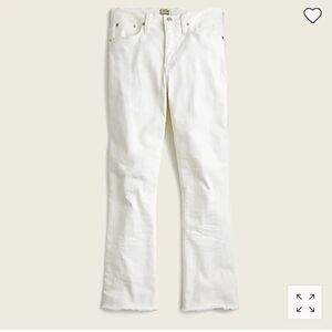 J. Crew 9" demi-boot crop jean in white item J1752*